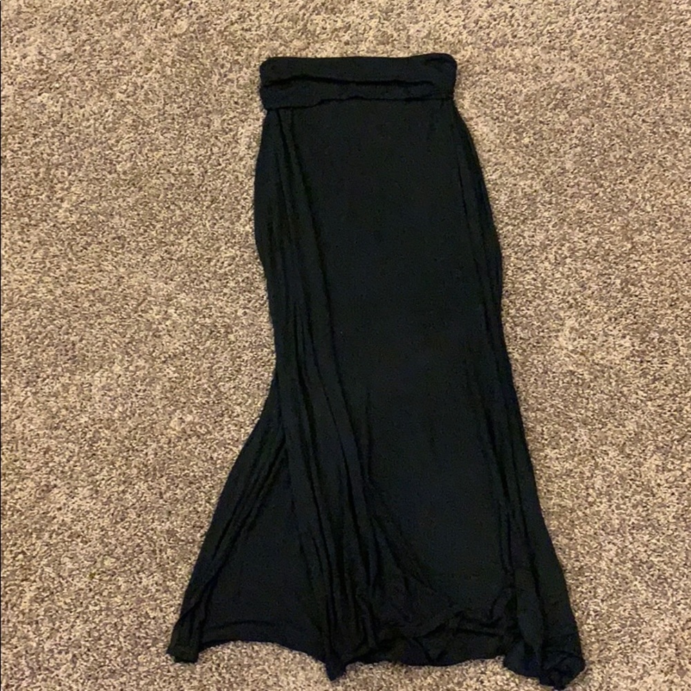 Black Maxi Skirt with Slit